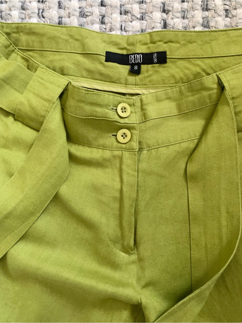 Olive Green Linen 2 Piece Set: Pants & Shirt ๐ - Picture 8 of 16